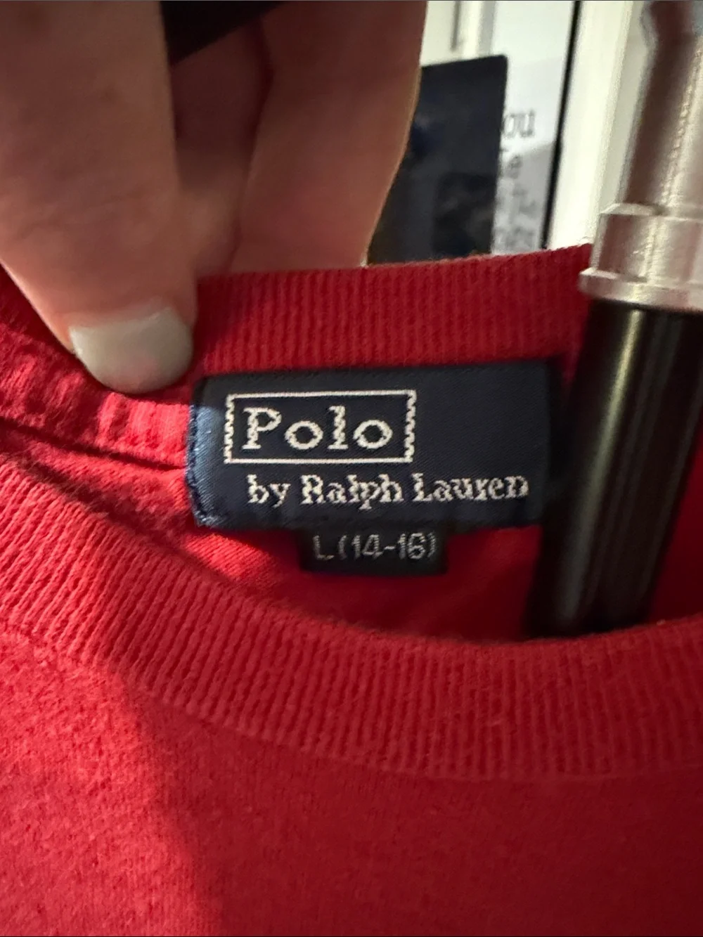 Ralph Lauren Polo Red Crewneck Tee with Navy Label